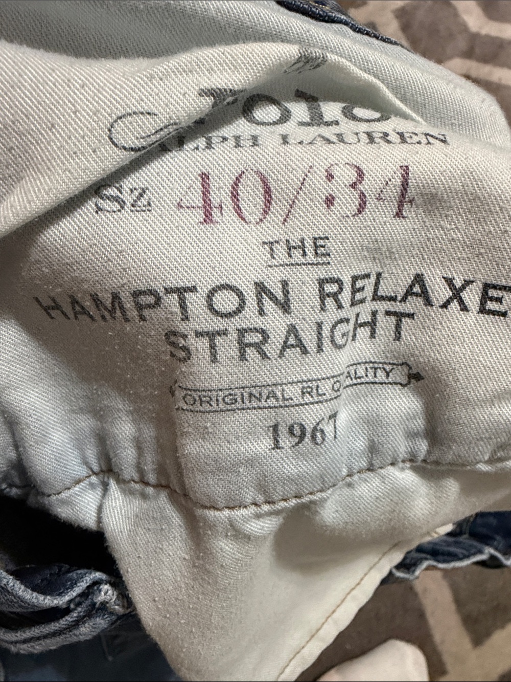 Polo Ralph Lauren men’s 40X34 Hampton Relaxed Jeans - Picture 6 of 6